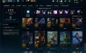 Unranked com 50 Champs e 22 Skins ( MAIN SUP )