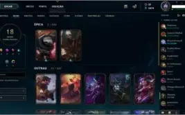 CONTA LVL 58 ||  18 SKINS COM 85 CAMPEÕES