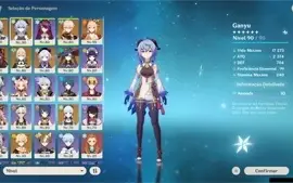 Conta Genghin Impact AR57 e 10 personagens T5