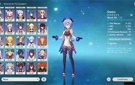 Conta Genghin Impact AR57 e 10 personagens T5