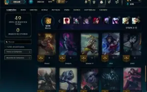 Mestre com 40 Champs e 5 Skins ( 106 PDL )