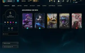 Mestre com 40 Champs e 5 Skins ( 106 PDL )