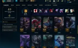Mestre com 40 Champs e 5 Skins ( 106 PDL )