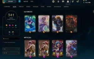 Conta Riot Games: LOL (344 Skins) / Valorant (Varias Skins)