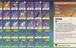 AR45, XIAO, LANÇA DE JADE, KLEE, JEAN C1 E AQUILA FAVONIA
