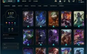 Conta LOL Lvl 196, atualmente gold 4, 137 skins