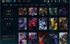 Conta LOL Lvl 196, atualmente gold 4, 137 skins