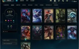 Conta LOL Lvl 196, atualmente gold 4, 137 skins