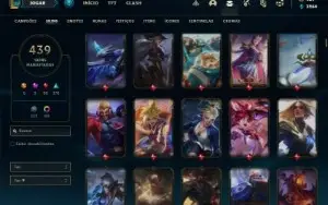 Conta platina 4 com TODOS os champs e 439 Skins + 67 Cromas