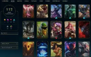 Unranked com 140 Champs e 114 Skins ( MID / TOP / JG )