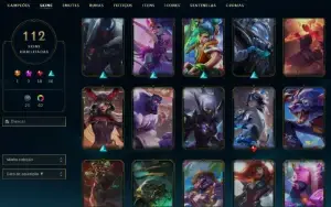 Unranked com 140 Champs e 114 Skins ( MID / TOP / JG )