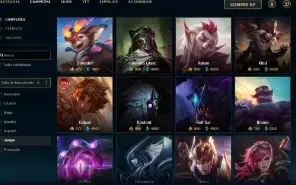 Unranked com 140 Champs e 114 Skins ( MID / TOP / JG )