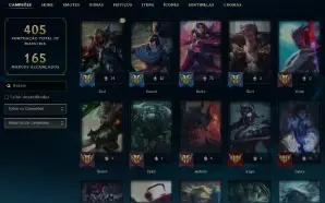 Unranked com 140 Champs e 114 Skins ( MID / TOP / JG )
