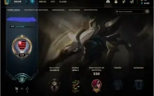 CONTA PLATINA BOM MMR COM SKIN MÍTICA-HECARIM LANCEIRO ZERO