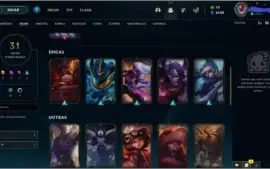 CONTA PLATINA BOM MMR COM SKIN MÍTICA-HECARIM LANCEIRO ZERO