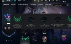 Unranked com TODOS os champs e 204 Skins ( TOP / JG / ADC )