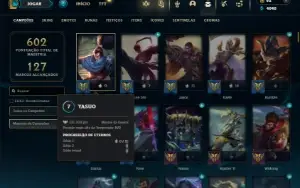 Unranked com TODOS os champs e 204 Skins ( TOP / JG / ADC )