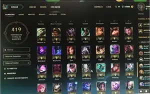 CONTA LOL: Elo PLATINA 4 , 191 SKINS , 180 MIL RPS GASTOS