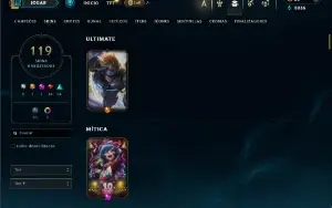 Unranked com 130 Champs e 119 Skins ( ADC / JG / TOP )