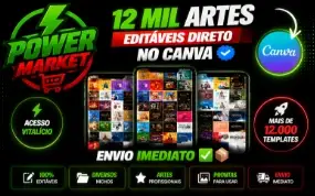 Pack com +12.000 Artes Editáveis no Canva | Envio Imediato