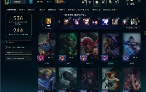 Unranked com TODOS os champs e 212 Skins ( ADC / MID )