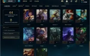 Conta DIAMANTE 4 BARATA com 37 champs e 4 skins