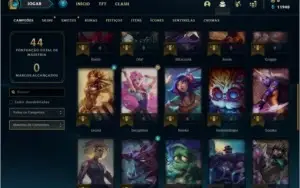 Conta DIAMANTE 4 BARATA com 37 champs e 4 skins
