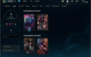 Conta DIAMANTE 4 BARATA com 37 champs e 4 skins