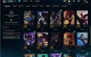 Conta platina 1 com 75 PDL, 27 Champs e 2 Skins + 11 Espolio