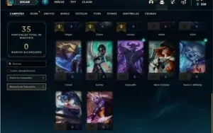 Conta platina 1 com 75 PDL, 27 Champs e 2 Skins + 11 Espolio