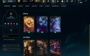 Mestre com 50 Champs e 8 Skins
