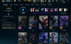 Mestre com 50 Champs e 8 Skins