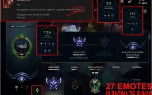 CONTA LOL // Diamante - 126 Skins + Raridades, Todos Champs