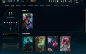 Unranked com 70 Champs e 12 Skins