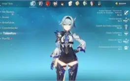 Conta genshin impact, 5 personagens 5* e 6 armas 5*