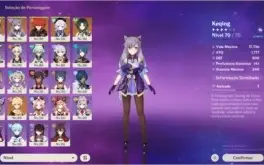 Conta genshin impact, 5 personagens 5* e 6 armas 5*