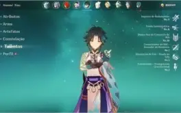 Conta genshin impact, 5 personagens 5* e 6 armas 5*
