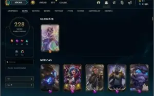 CONTA D4 - 228 SKINS - LEAGUE OF LEGENDS BR