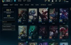Conta Unranked com TODOS os champs e 261 skins