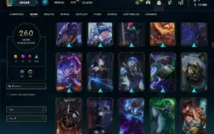 Conta Unranked com TODOS os champs e 261 skins