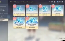 conta genshin end game AR 60, 19 pers 5* e 14 armas 5*