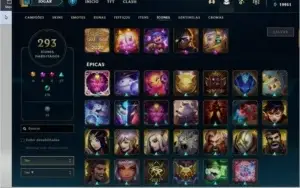 CONTA NO LOL COM 274 SKINS, MUITOS CROMAS