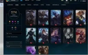 CONTA NO LOL COM 274 SKINS, MUITOS CROMAS