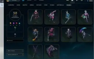 CONTA NO LOL COM 274 SKINS, MUITOS CROMAS