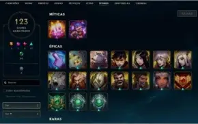 League of Legends Platina com 1 Skin Ultimate e 2 Míticas