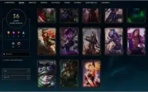 League of Legends Platina com 1 Skin Ultimate e 2 Míticas