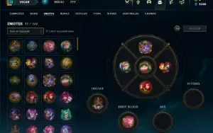 Conta ouro 3 com 50 Champs e 12 Skins + 8 Espolios