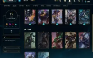 Conta ouro 3 com 50 Champs e 12 Skins + 8 Espolios