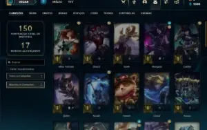 Conta ouro 3 com 50 Champs e 12 Skins + 8 Espolios