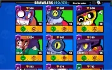 CONTA BRAWL STARS - 49/50 BRAWLERS